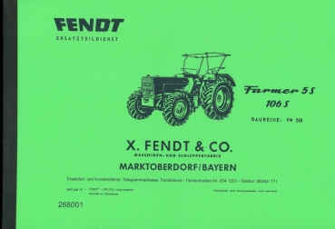 Ersatzteilliste für Fendt Typ Farmer 5S, 106 S, FW 268